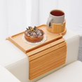 thumbnail image 1 of Couch Cup Holder Tray in Large Couch Arm Table Bamboo Sofa Clip on Tray Table with Ratated Phone Holder for Couch Armrest Tray for Drink Snacks Remote Phone, 1 of 6