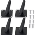 thumbnail image 1 of 4 Pcs 16 Inch Heavy Duty Matte Black Metal Slant Angled Tapered Legs Set For Furniture, Mid Century Modern Style Feets For Coffee Table Couch Sofa Cab, 1 of 5