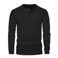 thumbnail image 1 of zbxnLI Men's Crew Neck Sweatshirts Button T-Shirts Solid Color Casual Lightweight Pullover Sweatshirt Tops, 1 of 6