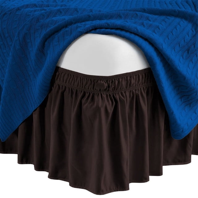 Jupe de Lit 18 Pouces Pouces / Style Enveloppant Taille TG / Microfibre / Chocolat