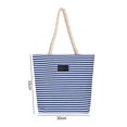 thumbnail image 4 of Women Tote Bag Rope Handle Large Capacity Waterproof Canvas Colorful Strip Female Shopping Tote Handbag Daily Use, 4 of 11