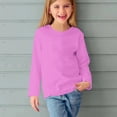 thumbnail image 4 of LOVZFMLL Hauts pour Petites Filles, T-Shirt de Pyjama à Col Rond à Manches Longues, Uni, Essentiel, Confortable, Polyvalent pour Tous les Jours, Superposition, Vêtements d'Automne 9-10 Ans Vêtements pour Filles, 4 of 7
