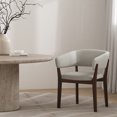 thumbnail image 2 of Blake Modern Wood Faux Mohair Armchair in Greige, 2 of 8