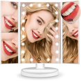 thumbnail image 4 of Makeup Mirror with Led Light, 2x3x Magnifying Makeup Mirror Vanity Mirror, Desktop Three Sides Folding Makeup Mirror, 180° Free Rotation, 4 of 8