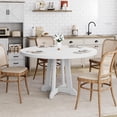 thumbnail image 1 of BeesClover Dining Table for 4 to 6 People, 47 Inch Round Dining Table, Wooden Kitchen Table with Sturty Legs, Dining Room Table for Dining Room, Kitchen(Without Chairs), 1 of 7