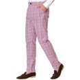 thumbnail image 4 of INSPIRE CHIC Style Men's Dress Plaid Printed Business Checked Pants 28 Pink, 4 of 7