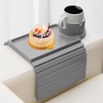 thumbnail image 1 of Couch Cup Holder Tray in Large Couch Arm Table Bamboo Sofa Clip on Tray Table with 掳 Ratated Phone Holder for Couch Armrest Tray for Drink Snacks Remote Phone, 1 of 8