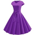 thumbnail image 2 of EGNMCR Robes d'Été Femmes Tendance 2024 Femmes Vintage Manches Courtes 50s Ménagère Décontractée Soirée Fête Bal Robe, 2 of 9