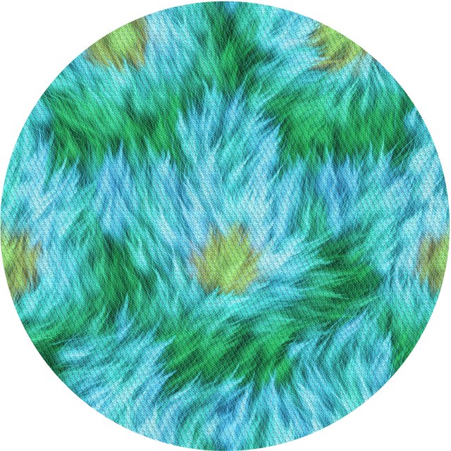 Ahgly Company Machine Washable Indoor Round Transitional Bright Turquoise Blue Area Rugs, 3' Round