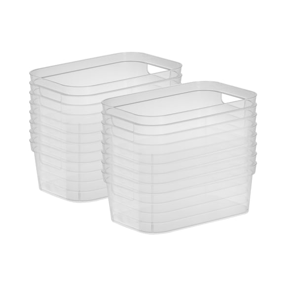 Sterilite 4.25x8x12.25 Inch Storage Bin with Carry Handles, Clear (16 Pack)