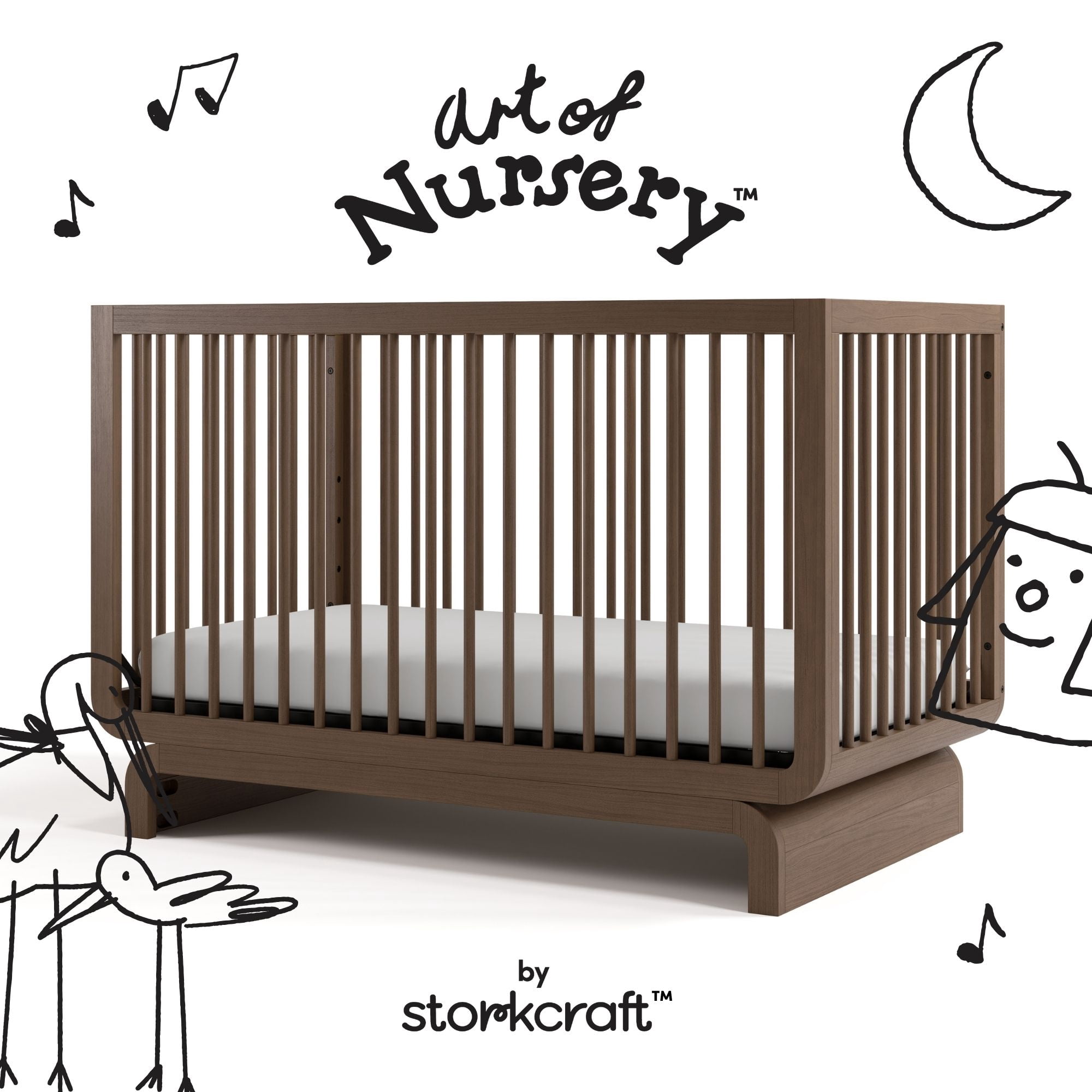 Storkcraft Santorini 5-in-1 Convertible Crib, Hazelnut