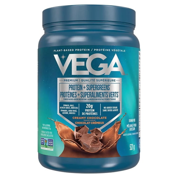 Protéines et légumes verts de Vega, Chocolat (521g)