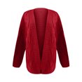thumbnail image 3 of LOVZFMLL Cardigan for Women's Cardigan Color Coarse Knit Loose Oversized Knitwear, 3 of 5