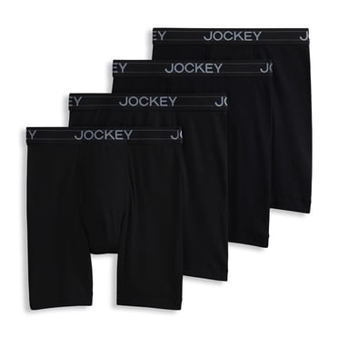 Jockey Men's Lightweight Cotton Blend 7" Long Leg Boxer Brief - 4 Pack