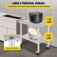 thumbnail image 4 of VEVOR Table de Travail en Acier Inoxydable 36x24 Pouces avec 4 Roues Table de Travail Commerciale pour Préparation des Aliments avec Roulettes Table de Travail Robuste pour Cuisine Commerciale Restaurant, 4 of 9