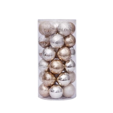 TopLLC Christmas Tree Ball Ornaments, 2.36" Shatterproof Glitter Xmas Tree Hanging Decorations Multi-style Shiny Baubles Ball Pendants Hanging Bauble Sphere Christmas Decorations for Party(30 Pcs)