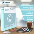 thumbnail image 4 of Davis Group Economy 3-Ring View Binders, 1" Round Rings, 225 Capacity, Aqua, Pack of 6, 4 of 4