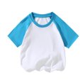 thumbnail image 4 of vdgthytj 2 Pack Kids Summer Raglan T-Shirts Girls Boys Color Block Crewneck Short Sleeve Casual Basic Tops Tees, 4 of 5