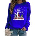 thumbnail image 1 of Bellella Pull pour Femmes Col Rond Sweat-Shirts de Noël Imprimé Gnome Sweat-Shirt Chaud à Manches Longues Bleu 2TG, 1 of 2