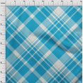 thumbnail image 4 of oneOone Cotton Jersey Turquoise Blue Fabric Check Sewing Craft Projects Fabric Prints By Yard 58 Inch Wide, 4 of 4