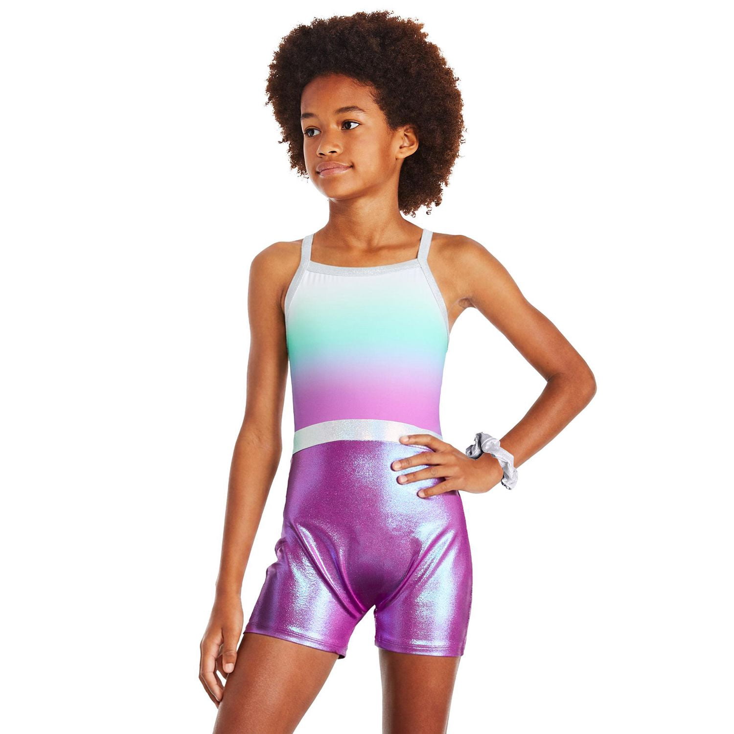 Ensemble 2 pièces avec combishort à blocs de couleurs Justice pour filles