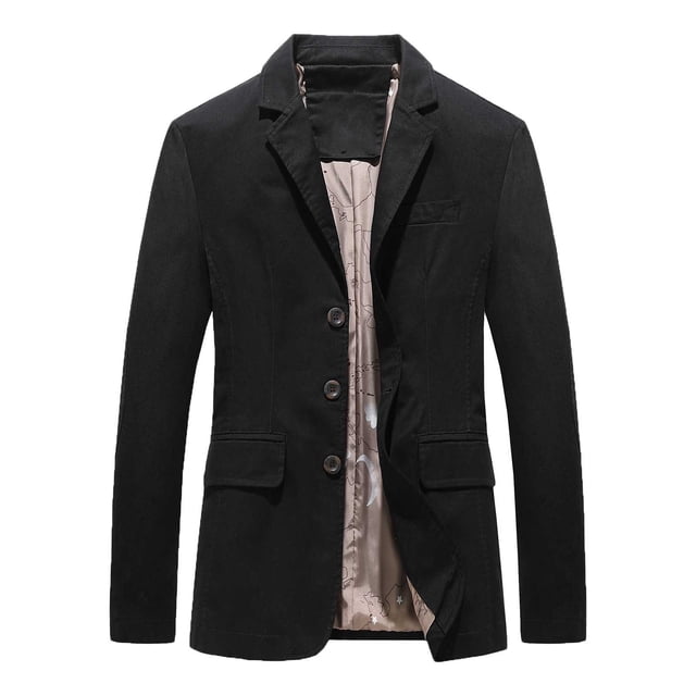 Birdeem Men Casual Solid Fashion Button Blazer Suit Back Long Sleeves Jacket