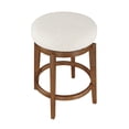 thumbnail image 2 of Lexicon Lily Boucle Fabric Swivel Counter Height Chair in White, 2 of 9
