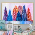 thumbnail image 1 of Designart Abstract Christmas Trees Traditional Floating Frame Wall Art, 1 of 4