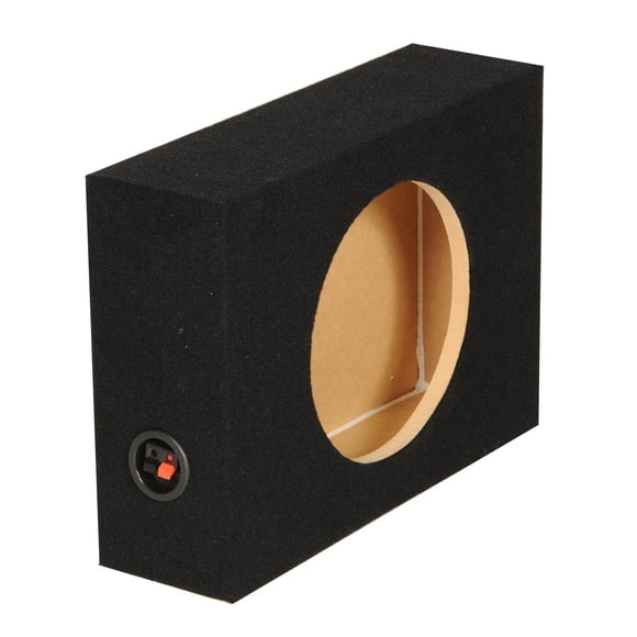 Q-Power Shallow Single 12" SealedTruck Subwoofer Enclosure Box, Charcoal