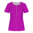 thumbnail image 4 of Blouses pour Femmes Haut Court Imprimé Col en V Boutonné, 4 of 9
