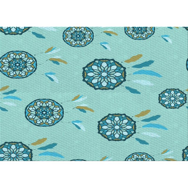 Ahgly Tapis Rectangulaire Lavable en Machine Intérieur Transitionnel Vert Écume de Mer, 2 Pieds x 5 Pieds