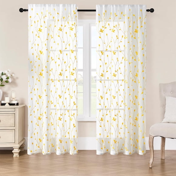 Double Room Bedroom Leaf Embroidered Curtains Translucent Leaf Embroidered Curtains Large Size Decorative Curtains Suitable For Bedroom Decoration
