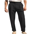 thumbnail image 1 of Men's Casual Dress Pants Button Waist Flat Front Pant Straight Leg Trousers, 1 of 6