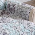 thumbnail image 4 of CHOK Floral Patchwork Reversible Washable Pet Furniture Protector  (54” Love Seat  Gray / Aqua), 4 of 7