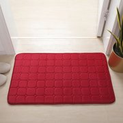 CQCYD Memory Foam Bath Mat, Coral Fleece Bathroom Rug, Super Absorbent Soft Floor Mat for Shower Room Bedroom Home, Non-Slip Carpet Pad for Bath Tub Living Room Decor