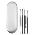 thumbnail image 1 of Unique Bargains 6Pcs Stainless Steel Ear Cleansing Tool Set Ear Cleaner with Storage Case Black, 1 of 7