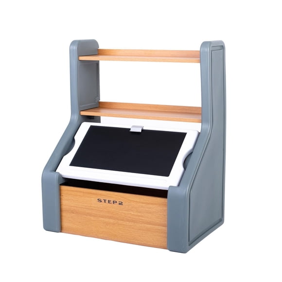 Step2 Harmony – Coffre à jouets avec couvercle-tableau, organisateur de jouets pour tout-petits et enfants (dès 2 ans) – Gris sauge
