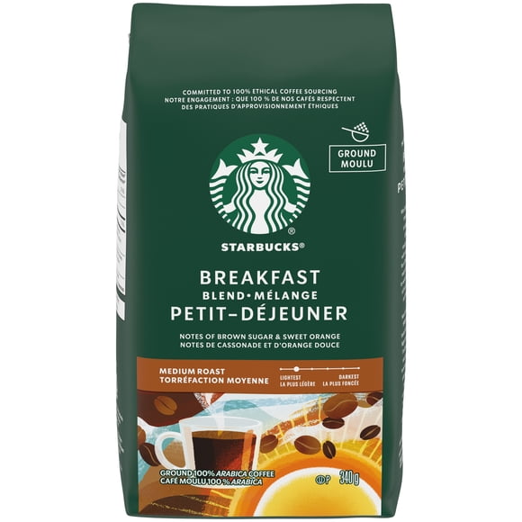 STARBUCKS Breakfast Blend Medium Roast Ground Coffee Bag