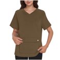 thumbnail image 3 of Ohufall Plus Size Scrubs for Women Stretch, Solid Color Scrub Tops - Front Pocket Design for Nurses & Healthcare Workers, 3 of 3