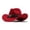 Red, variant on Aocisk Classic Western Denim Cowboy Hat with Curved Top Woolen Wide Brim British Jazz Style for Outdoor Wear White M