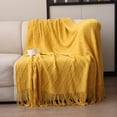 thumbnail image 1 of TopLLC Couverture Jetée, Couverture Jetée pour Canapé Couverture Douce Couverture Tricotée Couverture à Franges Couverture de Sofa Couverture de Sommeil 180x130cm Couverture Douce, 1 of 6