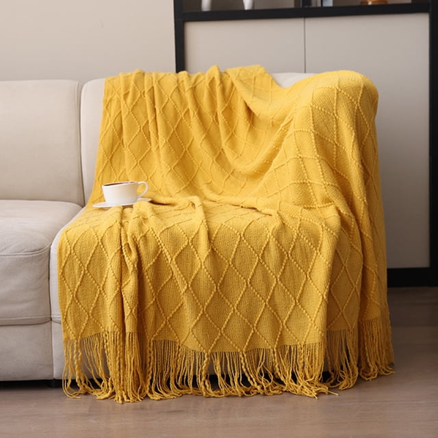 TopLLC Couverture Jetée, Couverture Jetée pour Canapé Couverture Douce Couverture Tricotée Couverture à Franges Couverture de Sofa Couverture de Sommeil 180x130cm Couverture Douce