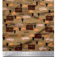 thumbnail image 1 of Soimoi Rayon Fabric Hat,Car & Suitcase Travel Print Fabric by Yard 56 Inch Wide, 1 of 3