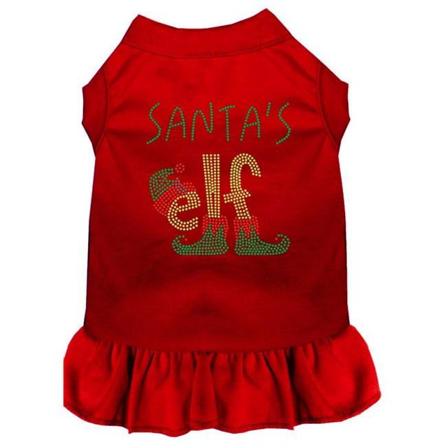 Robe de Chien en Strass de l'Elfe du Père Noël Rouge XXXL (20)