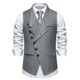 thumbnail image 2 of Qertyioot Independence Day Men Solid Fashion Retro Have Pockets Button V-neck Tanks Tops Blouse, 2 of 10