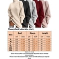 thumbnail image 2 of LUXUR Chandail pour Femmes, Chandail Uni, Hauts, Chandail Chaud d'Hiver, Chandails Tricotés Décontractés, Manches Longues, Rouge Vin, m, 2 of 4