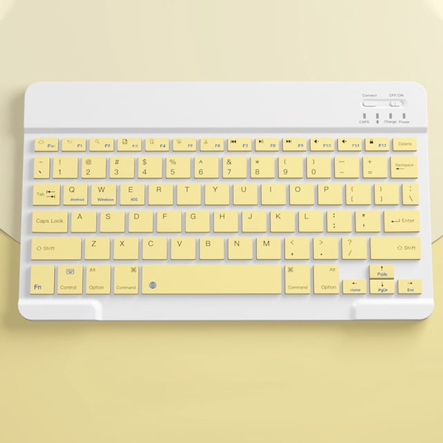 COFEST Bluetooth Keyboard & Mouse Portable BT Wireless Keyboard & Mouse for android Windows PC Tablet Yellow
