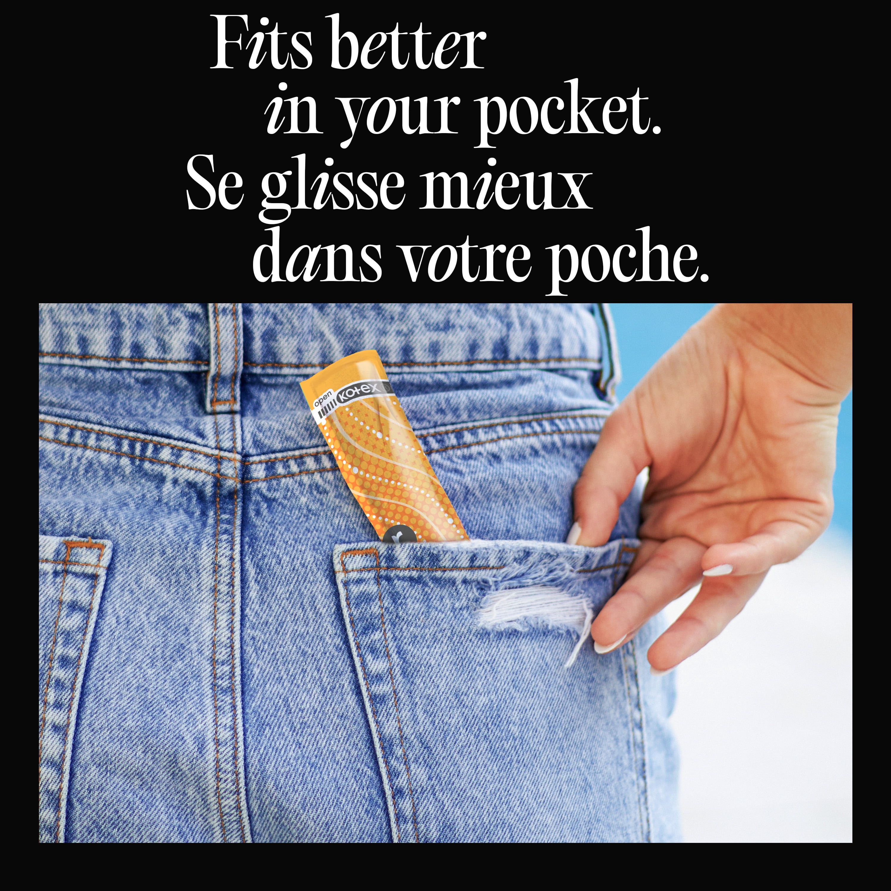 Tampons compacts U by Kotex Click, réguliers/super, emballage multiple, non parfumés, 15 tampons