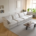 thumbnail image 2 of Sodrens Modular Sectional Sofa,Modern Linen Fabric Couch Free Combination Sofa,4-Seat Sofa for Living Room,Beige, 2 of 10