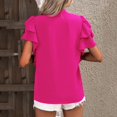 thumbnail image 3 of Hiiyo Women's Ruffle Sleeve V Neck Shirt Summer Casual Versatile Blouse, Sizes L, 3 of 4